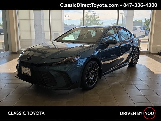 2026 Toyota Camry SE in Ocean Gem — front three-quarter view