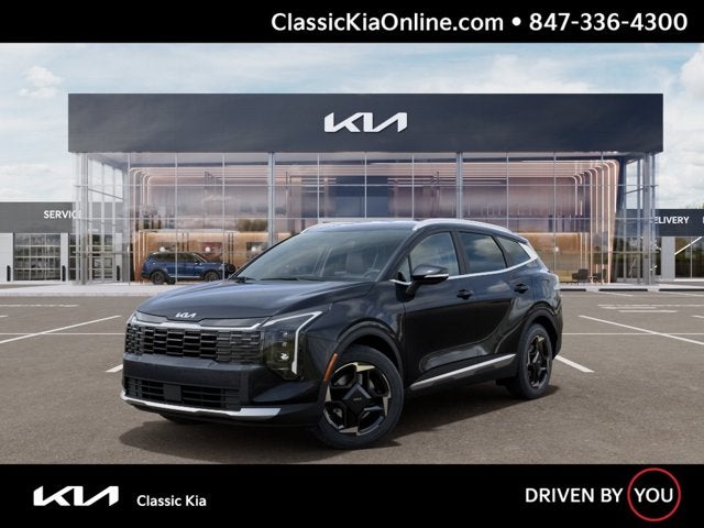 2026 Kia Sportage EX in Panthera Metal Gray — front three-quarter view