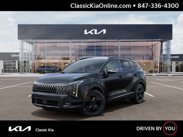 2026 Kia Sportage X-Line in Panthera Metal Matte — front three-quarter view