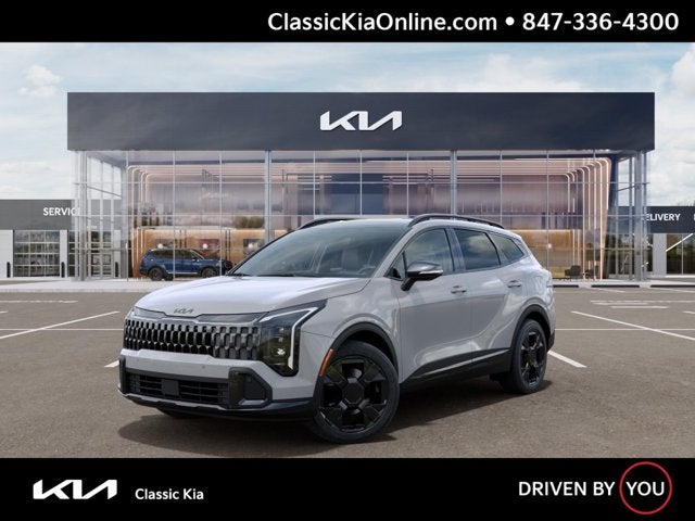 2026 Kia Sportage X-Line in Wolf Gray — front three-quarter view