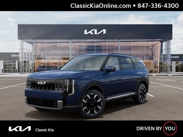 2027 Kia Telluride S in Midnight Lake Blue — front three-quarter view