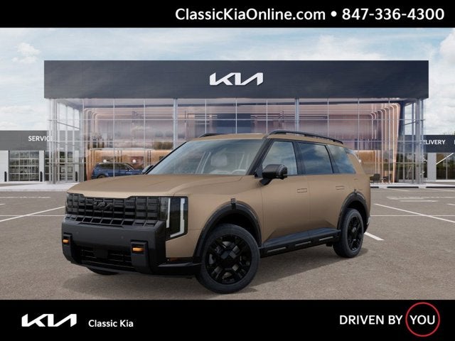 2027 Kia Telluride X-Pro SX-Prestige in Terrain Brown Matte — front three-quarter view