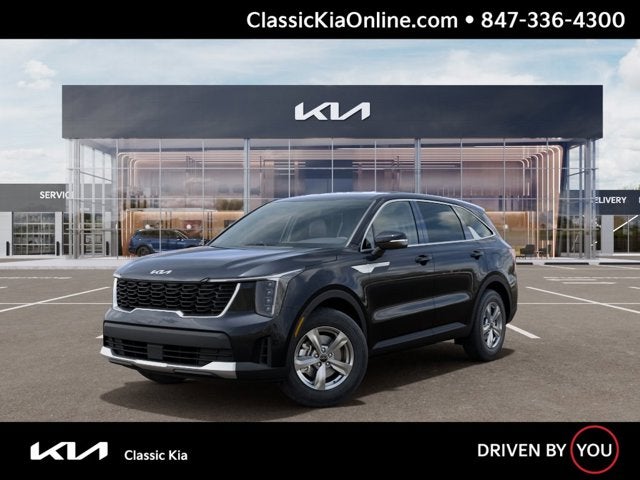 2026 Kia Sorento LX in Panthera Metal — front three-quarter view