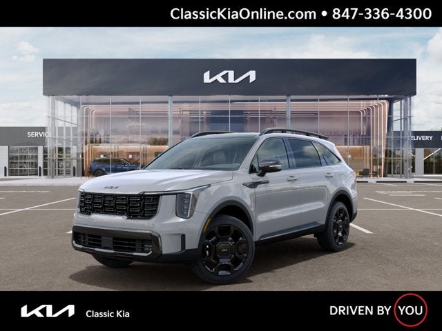 2026 Kia Sorento X-Line EX in Wolf Gray — front three-quarter view