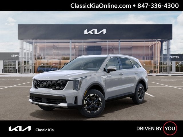 2026 Kia Sorento S in Wolf Gray — front three-quarter view