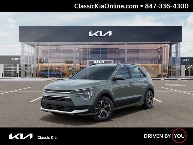 2026 Kia Niro EX in Cityscape Green — front three-quarter view