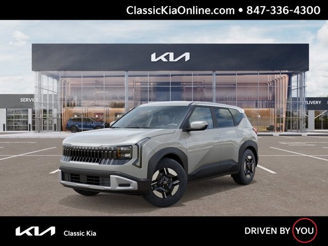2027 Kia Seltos LX in Ivory Silver — front three-quarter view